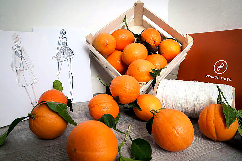 Orange Fiber – ткань, похожая на шёлк, из… жмыха цитрусовых.