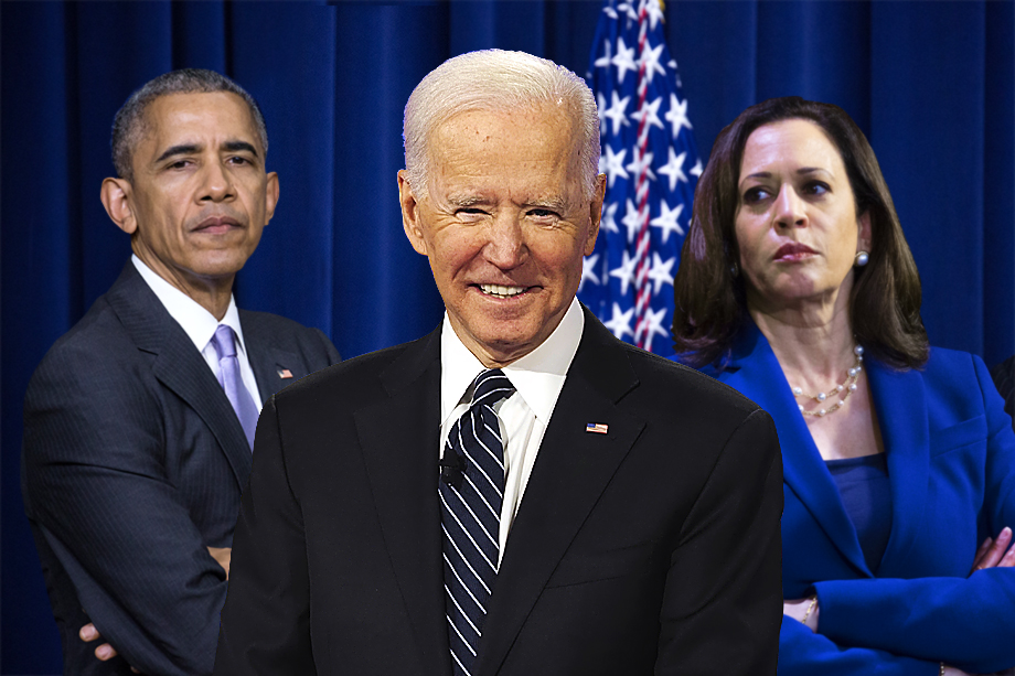 «Команда мечты» от демократов: Обама, Байден, Харрис (слева направо).