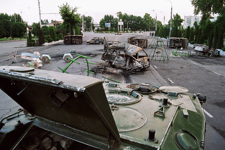 14 мая 2005 года. Улицы Андижана после подавления протестов.