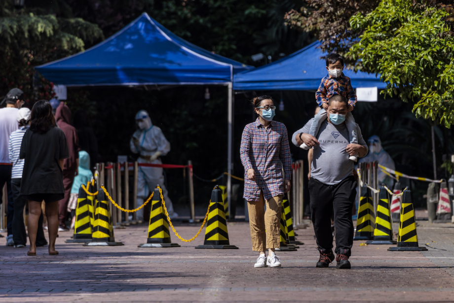 12 апреля 2022 года. Шанхай во время локдауна в период пандемии коронавируса COVID-19.