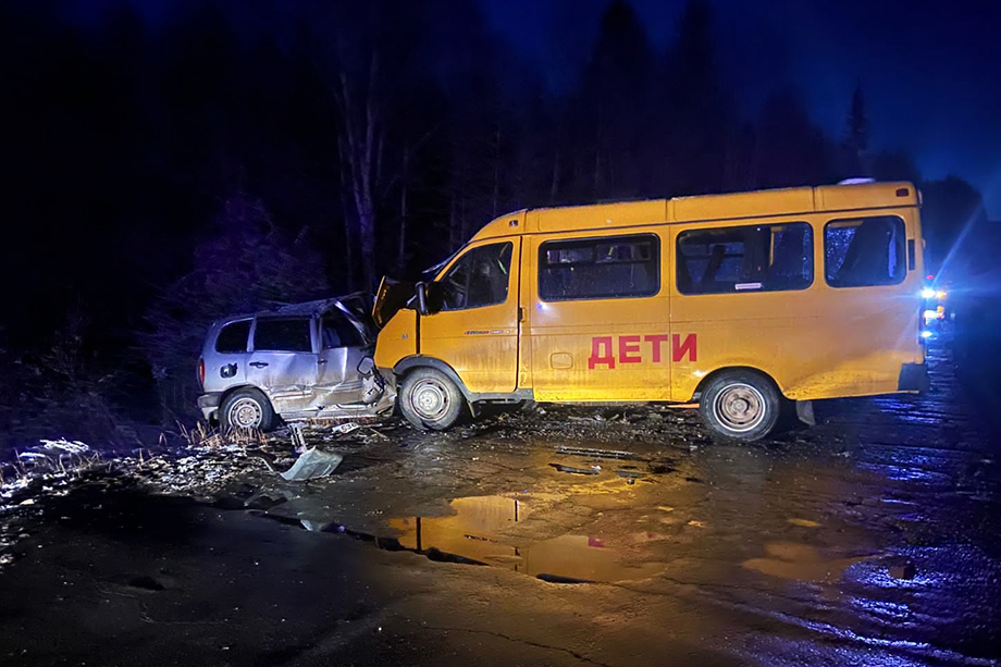 В Приангарье в ДТП погибла женщина, травмированы трое взрослых и семь детей из детдома.