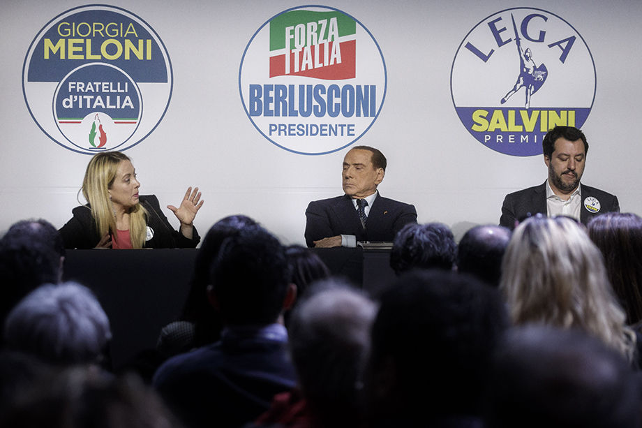 1 марта 2018 года. Совместное выступление лидеров правоцентристских партий Италии в преддверии парламентских выборов.
