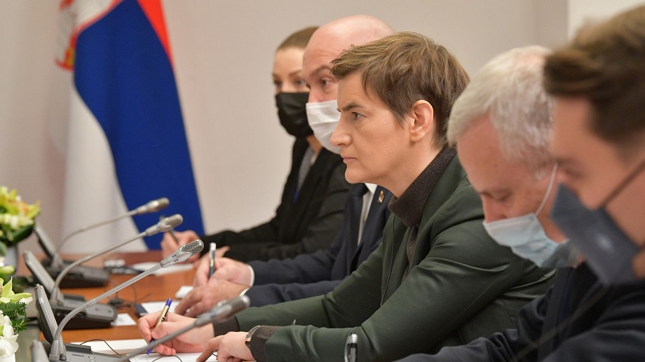 Ана Брнабич во время встречи с Михаилом Мишустиным. Декабрь 2021 года