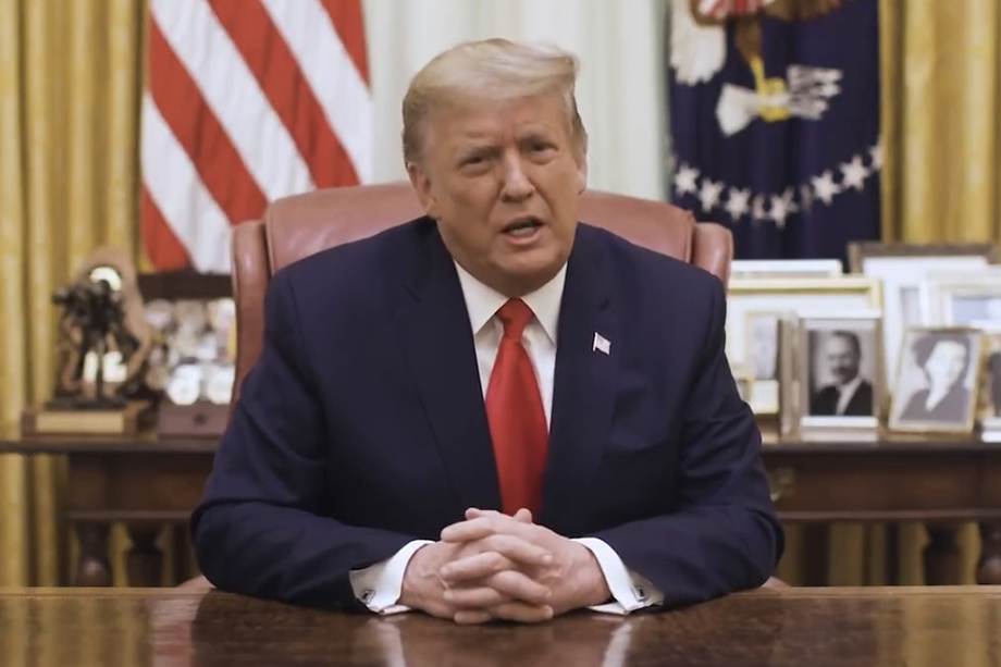 13 января 2021 года президент США Дональд Трамп выступил с заявлением, осуждающим нападение на Капитолий 6 января