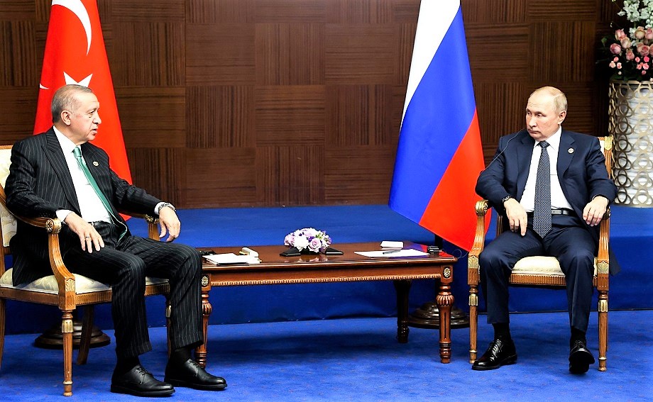 Президент Турции Реджеп Тайип Эрдоган и Президент России Владимир Путин (слева направо)