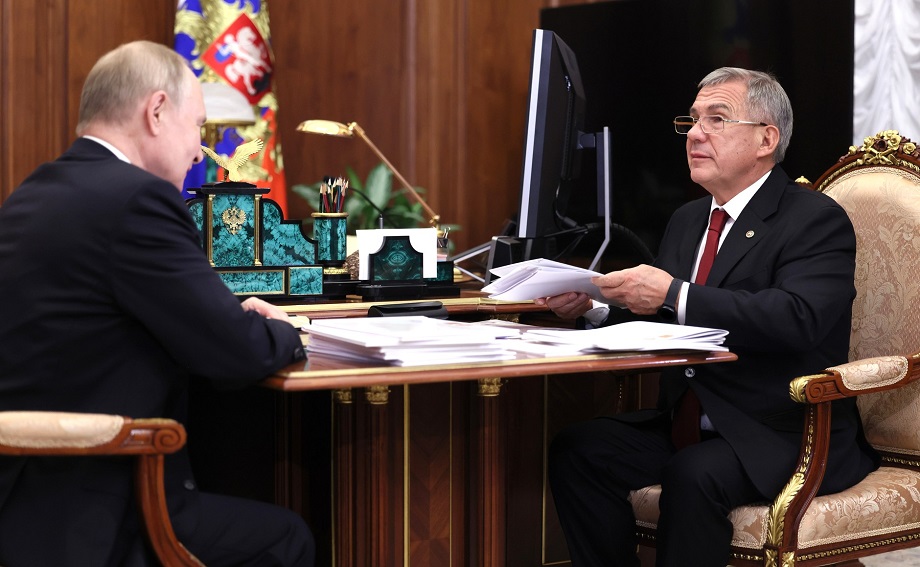 Встреча Владимира Путина с главой Республики Татарстан Рустамом Миннихановым