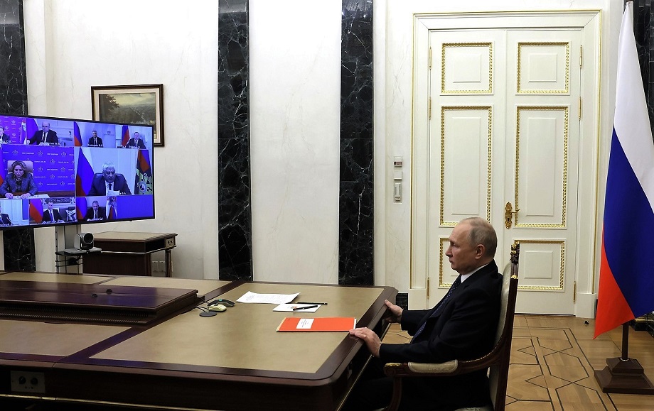 3 марта 2023 года. Владимир Путин проводит совещание с члена Совбеза РФ