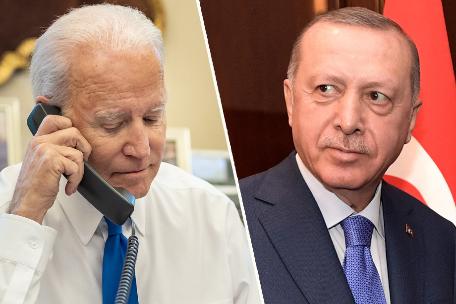 Байден и Эрдоган поговорили в понедельник вечером по телефону.