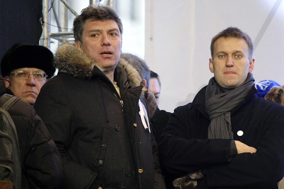 Декабрь 2011 года. Алексей Кудрин, Борис Немцов и Алексей Навальный* на митинге за честные выборы на проспекте Сахарова в Москве.