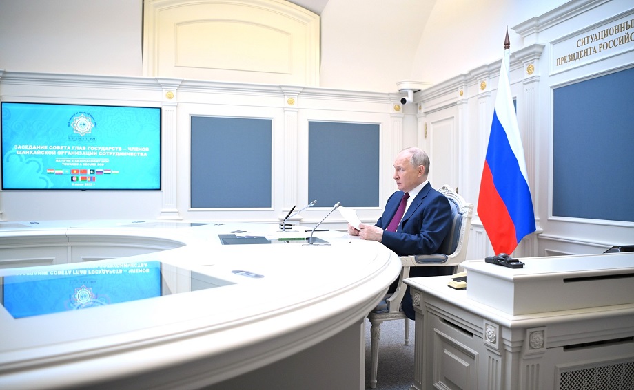 Президент России Владимир Путин во время заседания ШОС.