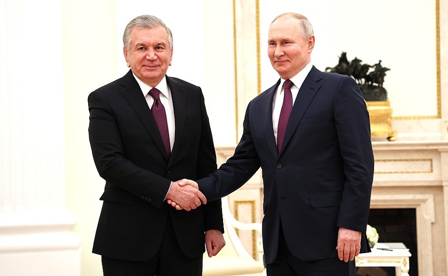 Президент Узбекистана Шавкат Мирзиёев и президент России Владимир Путин.