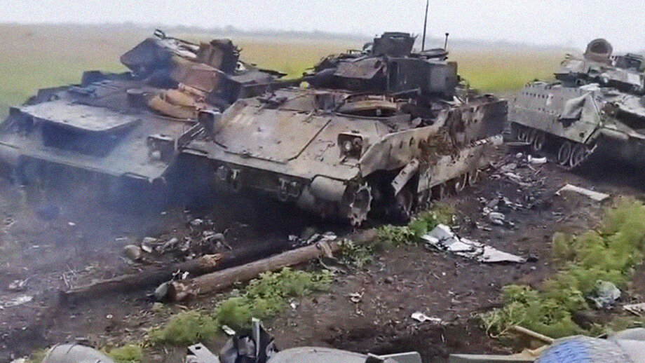 На Украине обнаружили кладбище американских БМП Bradley.
