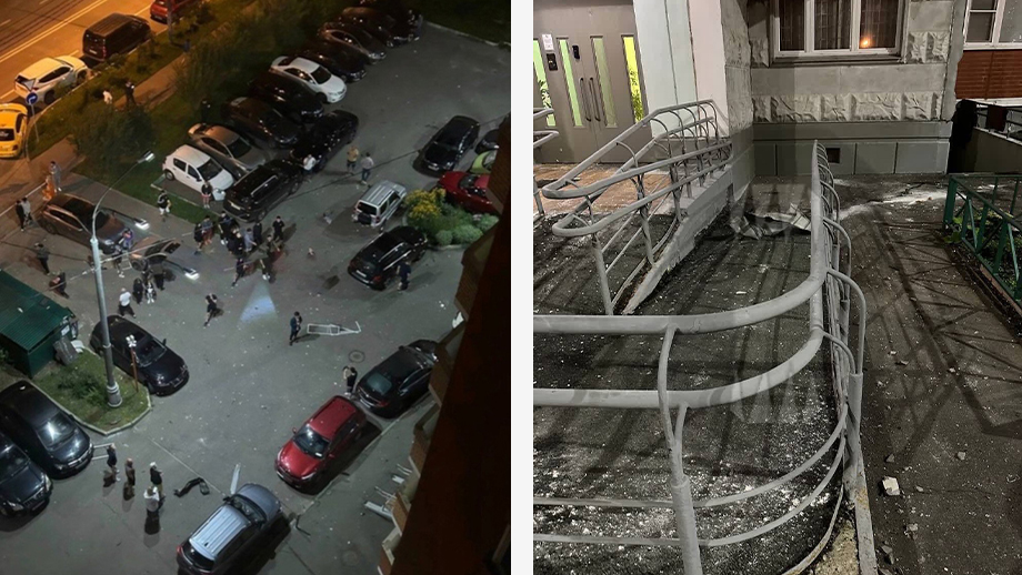 В Красногорске беспилотник упал рядом с многоквартирным домом.