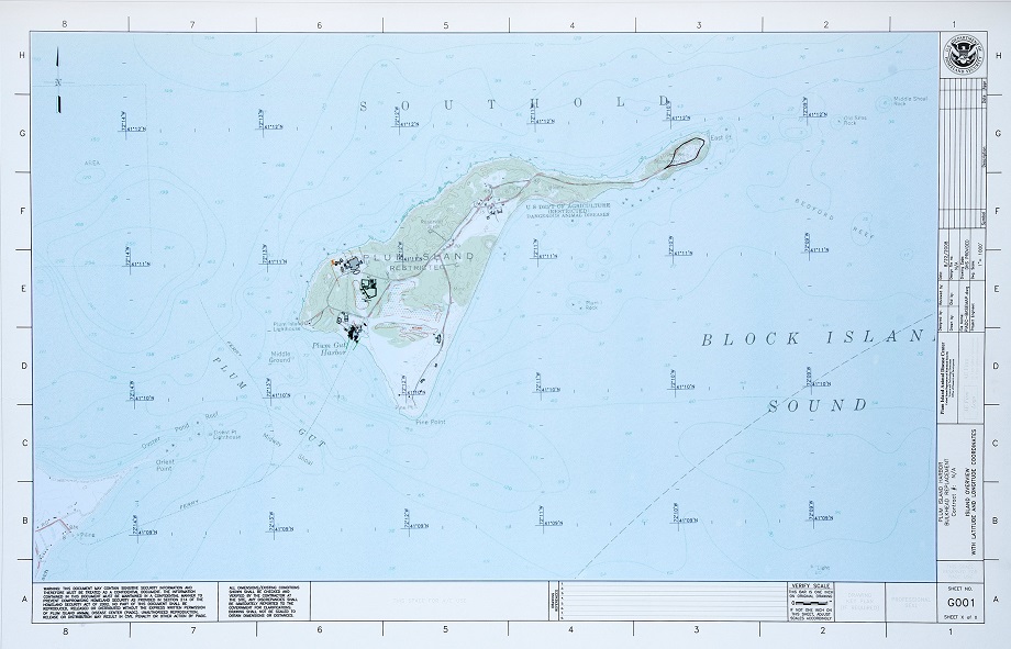 Морская карта острова Плам 2008 года.