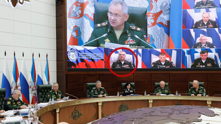 Минобороны опубликовало кадры с заседания, на котором присутствует глава ЧФ РФ Виктор Соколов.