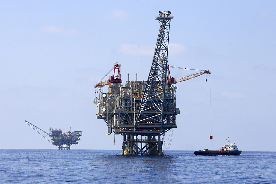 Буровые установки на месторождении природного газа «Тамар» в Средиземном море у побережья Израиля.