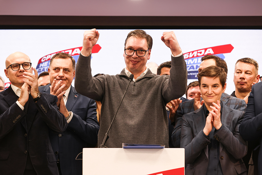 Владајућа странка Србије, коју предводи председник Александар Вучић, добила је 46,86 одсто гласова.