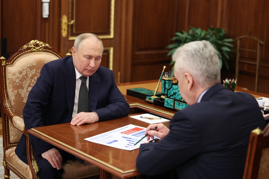 Встреча президента России Владимира Путина с мэром Москвы Сергеем Собяниным.
